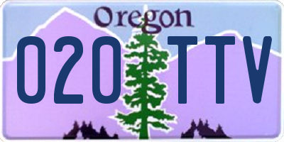 OR license plate 020TTV
