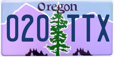 OR license plate 020TTX