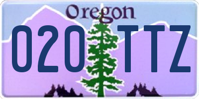 OR license plate 020TTZ