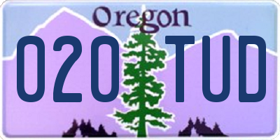 OR license plate 020TUD