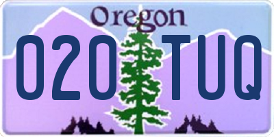 OR license plate 020TUQ