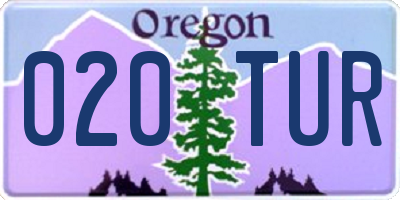 OR license plate 020TUR
