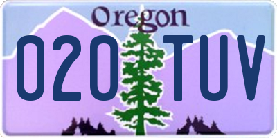 OR license plate 020TUV