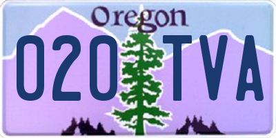 OR license plate 020TVA