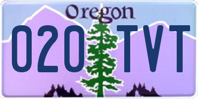 OR license plate 020TVT