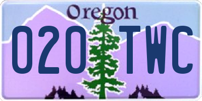 OR license plate 020TWC