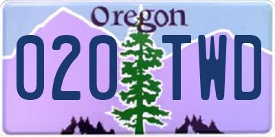 OR license plate 020TWD