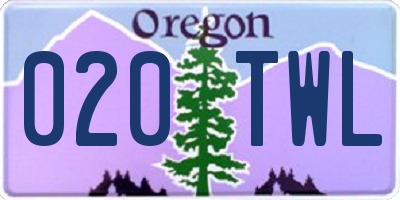 OR license plate 020TWL