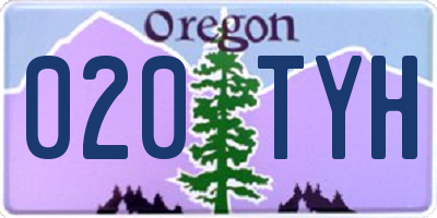 OR license plate 020TYH