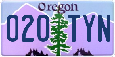 OR license plate 020TYN
