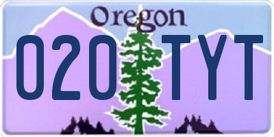 OR license plate 020TYT