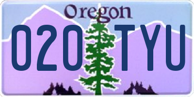 OR license plate 020TYU