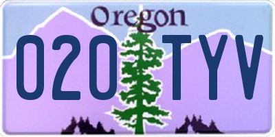 OR license plate 020TYV