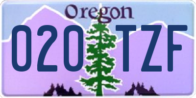 OR license plate 020TZF