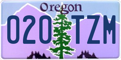 OR license plate 020TZM