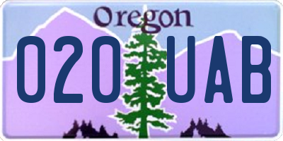 OR license plate 020UAB