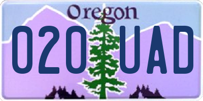 OR license plate 020UAD