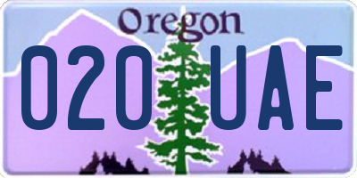 OR license plate 020UAE