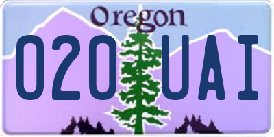 OR license plate 020UAI