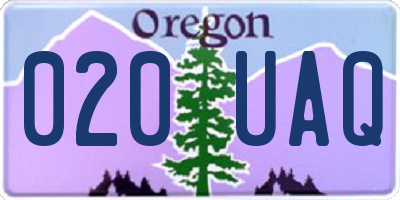 OR license plate 020UAQ