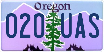 OR license plate 020UAS
