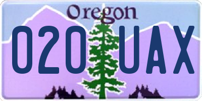 OR license plate 020UAX