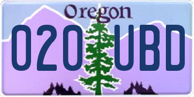 OR license plate 020UBD
