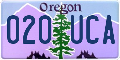 OR license plate 020UCA
