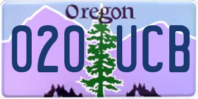 OR license plate 020UCB