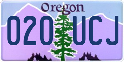 OR license plate 020UCJ