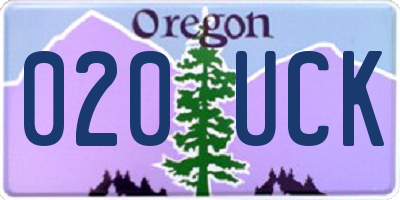 OR license plate 020UCK