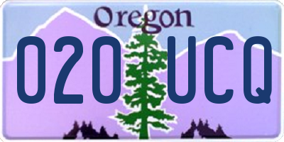 OR license plate 020UCQ