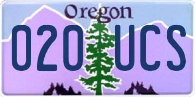 OR license plate 020UCS
