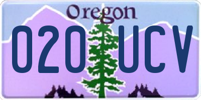 OR license plate 020UCV