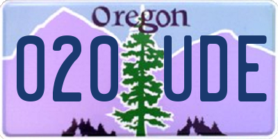 OR license plate 020UDE