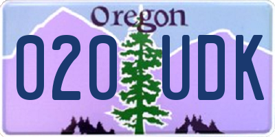 OR license plate 020UDK