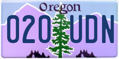 OR license plate 020UDN