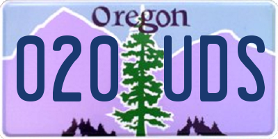 OR license plate 020UDS