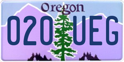 OR license plate 020UEG