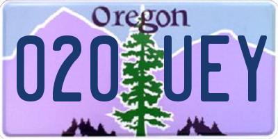 OR license plate 020UEY