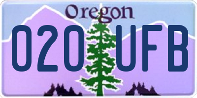 OR license plate 020UFB