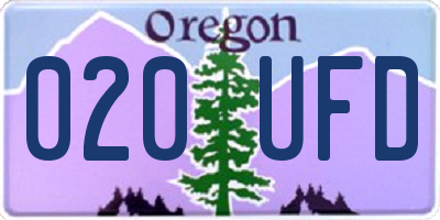 OR license plate 020UFD