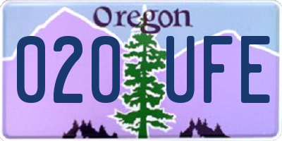 OR license plate 020UFE