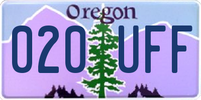 OR license plate 020UFF