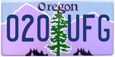 OR license plate 020UFG