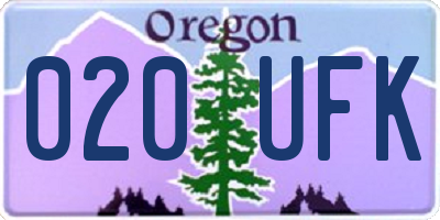 OR license plate 020UFK
