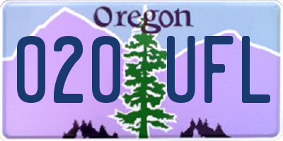 OR license plate 020UFL