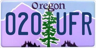 OR license plate 020UFR