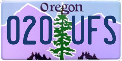 OR license plate 020UFS