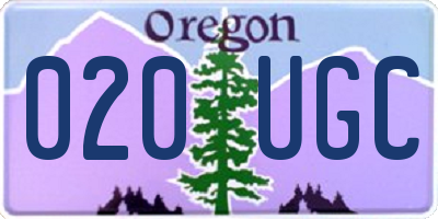 OR license plate 020UGC